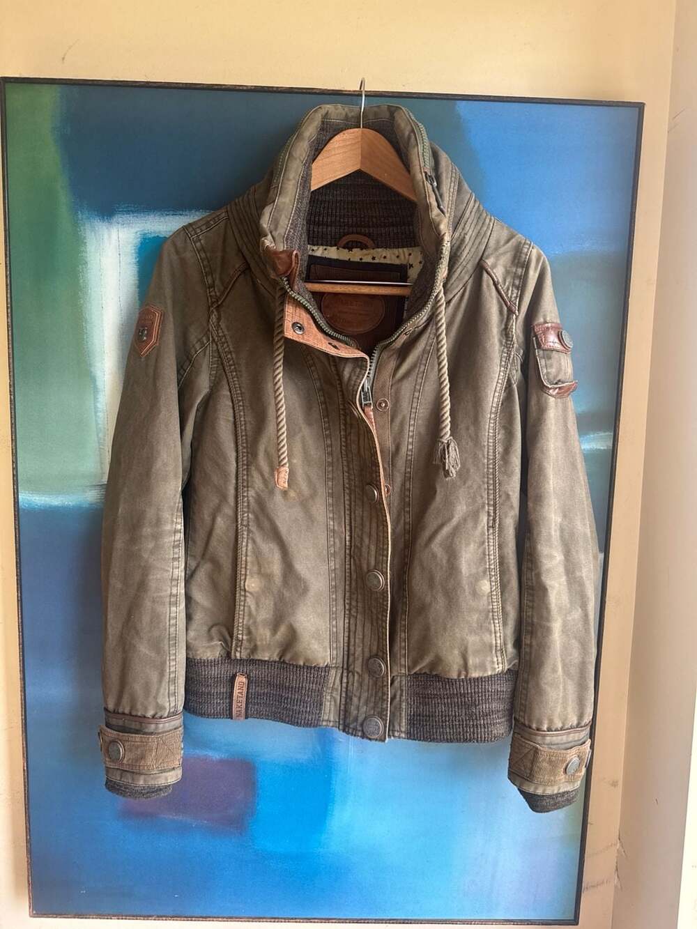 Naketano Brave New Word Military Green Jacket with Owl Patch